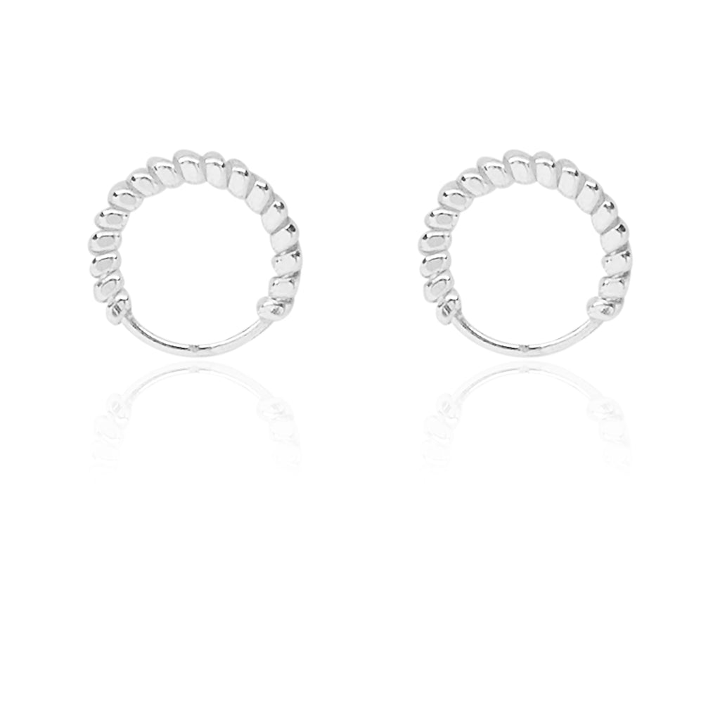 Nemichand Jewels 916 Silver tiny Ball Bali Earring for Men and Women
