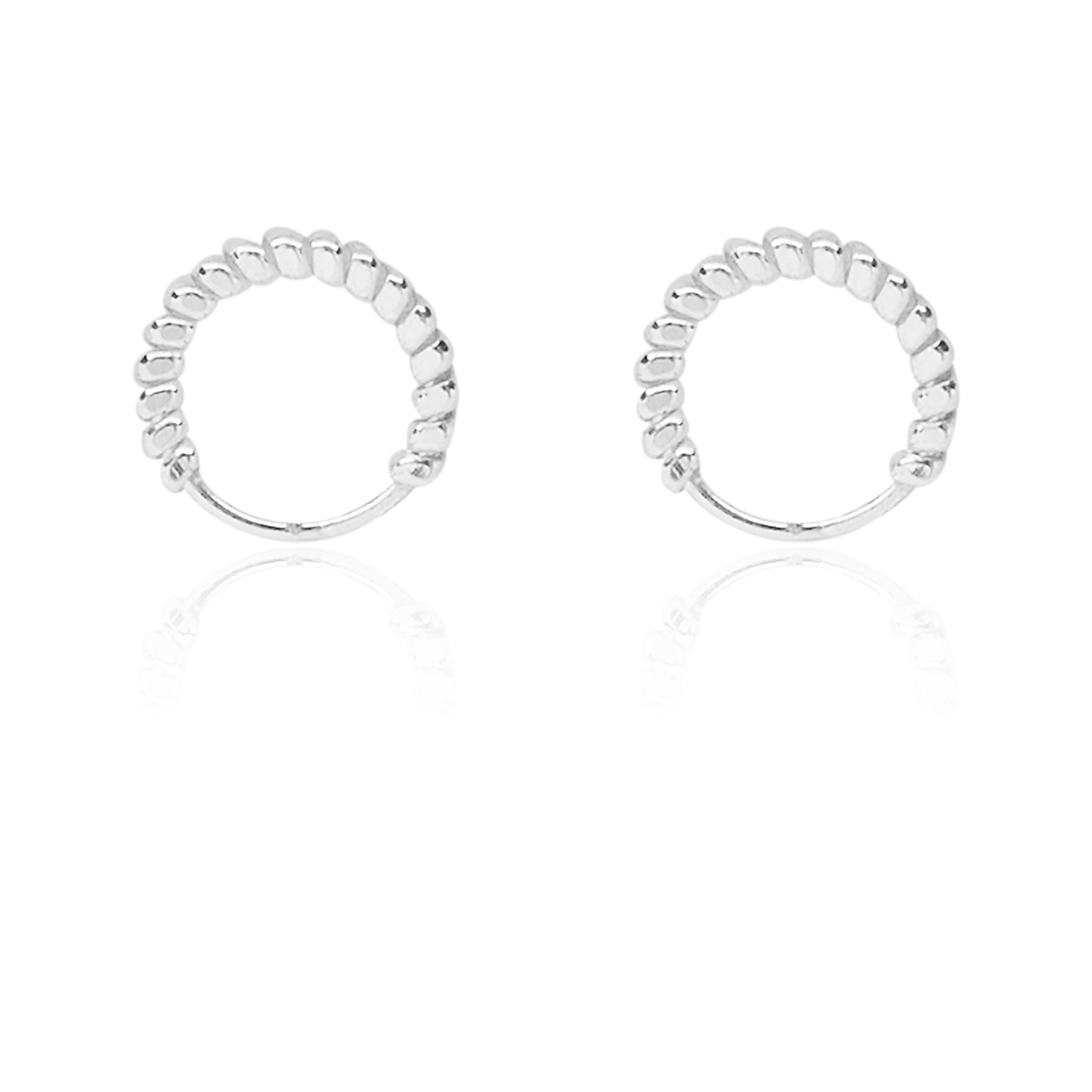 Nemichand Jewels 916 Silver tiny Ball Bali Earring for Men and Women