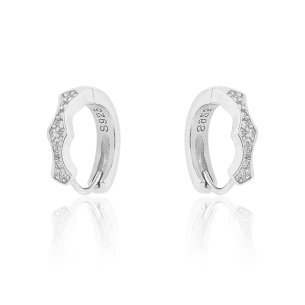 SILVER 916 Sterling Silver Men's Hoops/Bali Earring