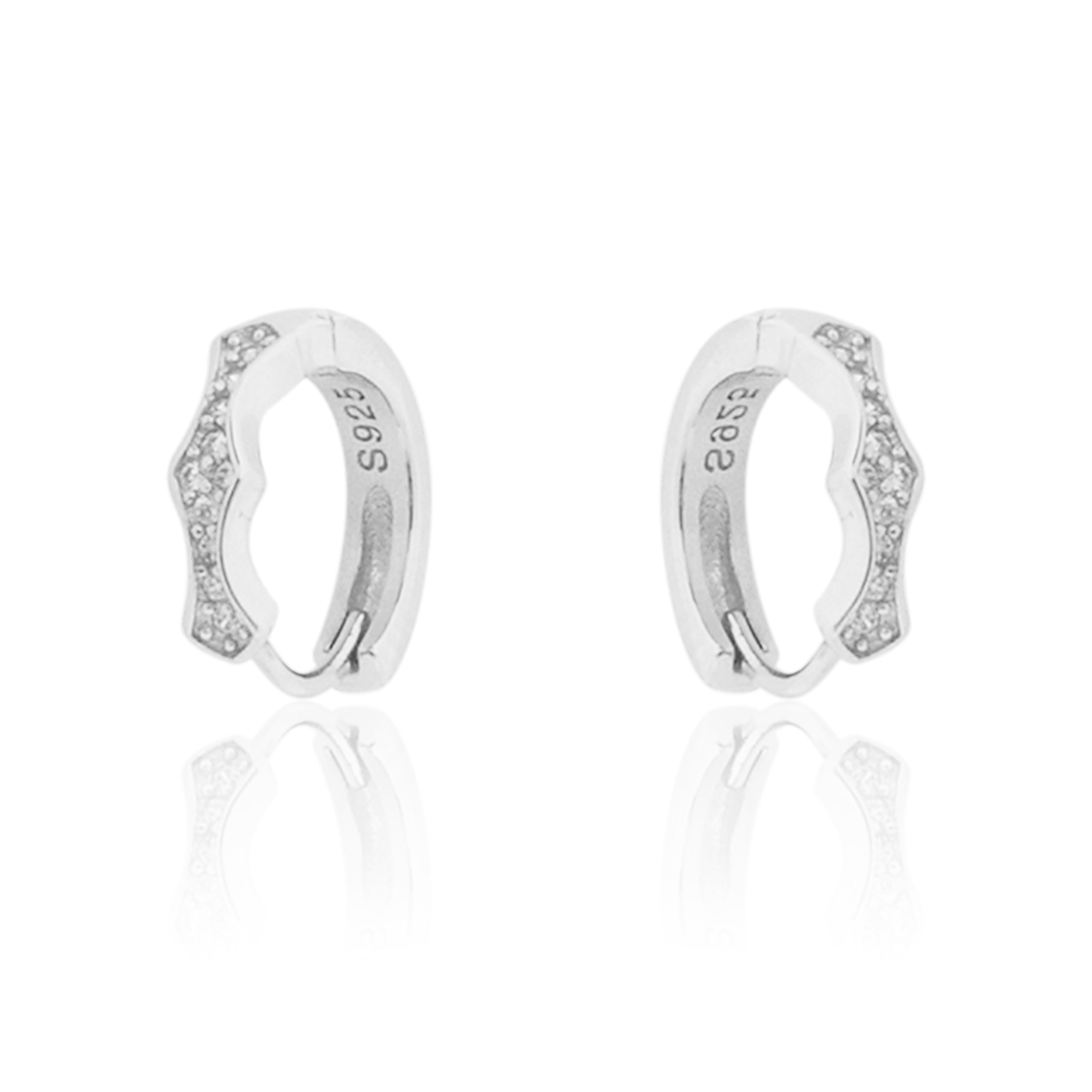 SILVER 916 Sterling Silver Men's Hoops/Bali Earring