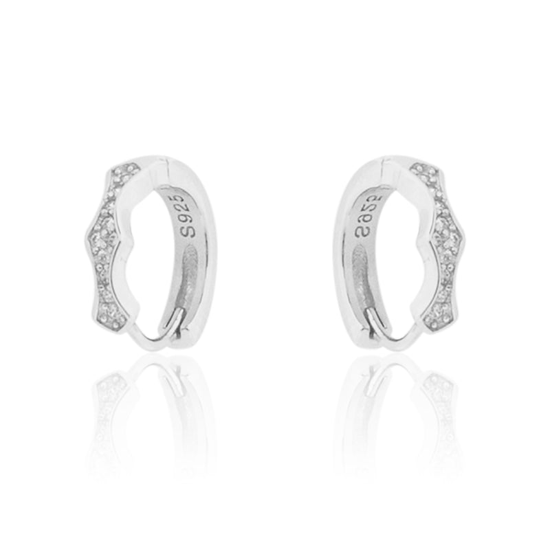 SILVER 916 Sterling Silver Men's Hoops/Bali Earring
