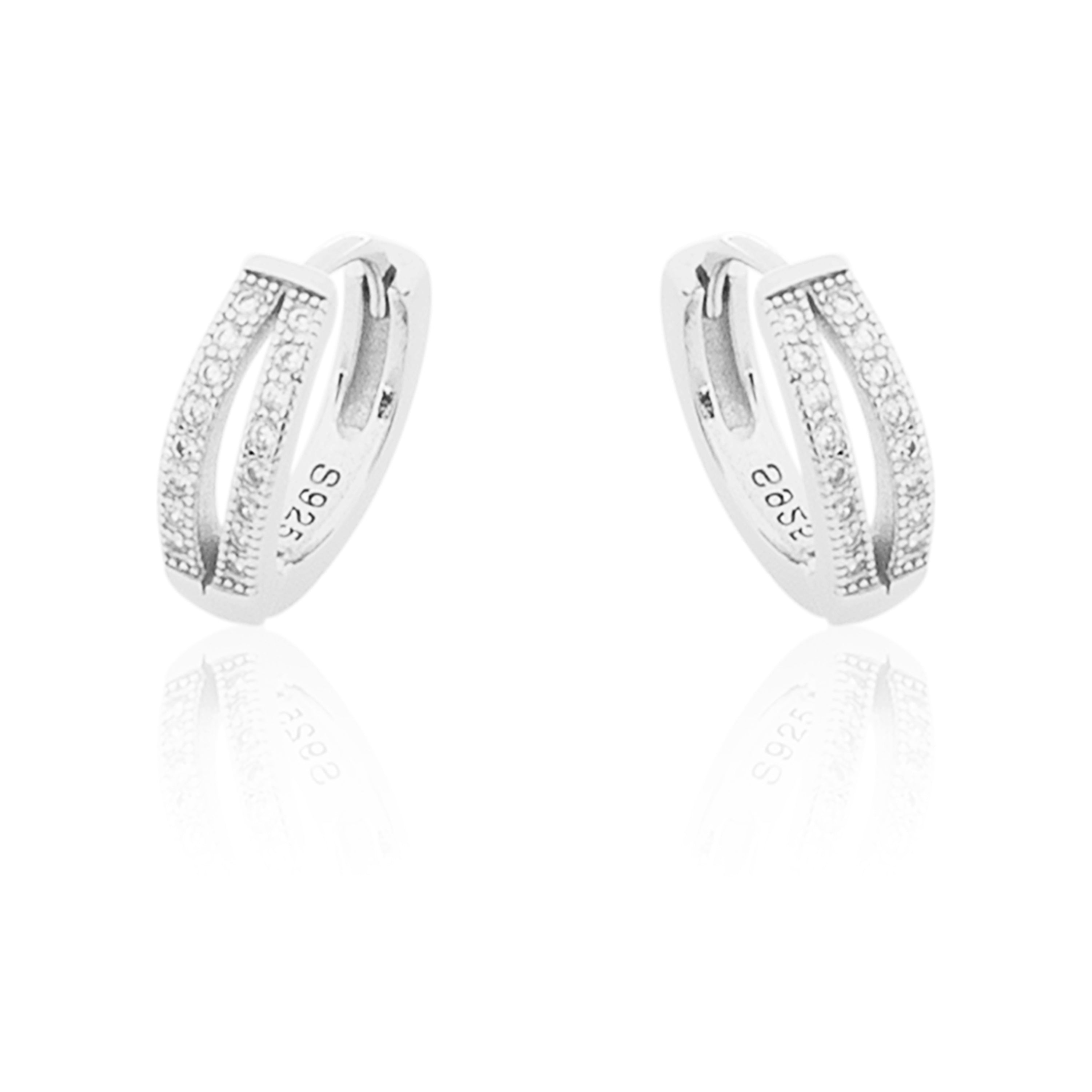 Stainless Steel Hoop Piercing Round crystal Luxury Earring