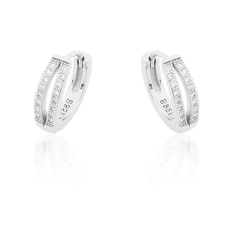 Stainless Steel Hoop Piercing Round crystal Luxury Earring