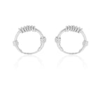 Dainty Leaf Platinum Stud Earring