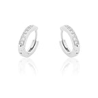 Peora Stainless Steel Silver Plated Hoop Huggie Earring For Men Boys