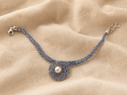 Blue Crystal Pearl Bracelet