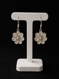 Floral Silver Drop Earrings