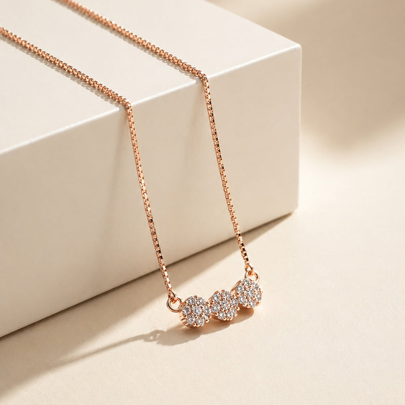 Floral Cluster Rose Gold Chain