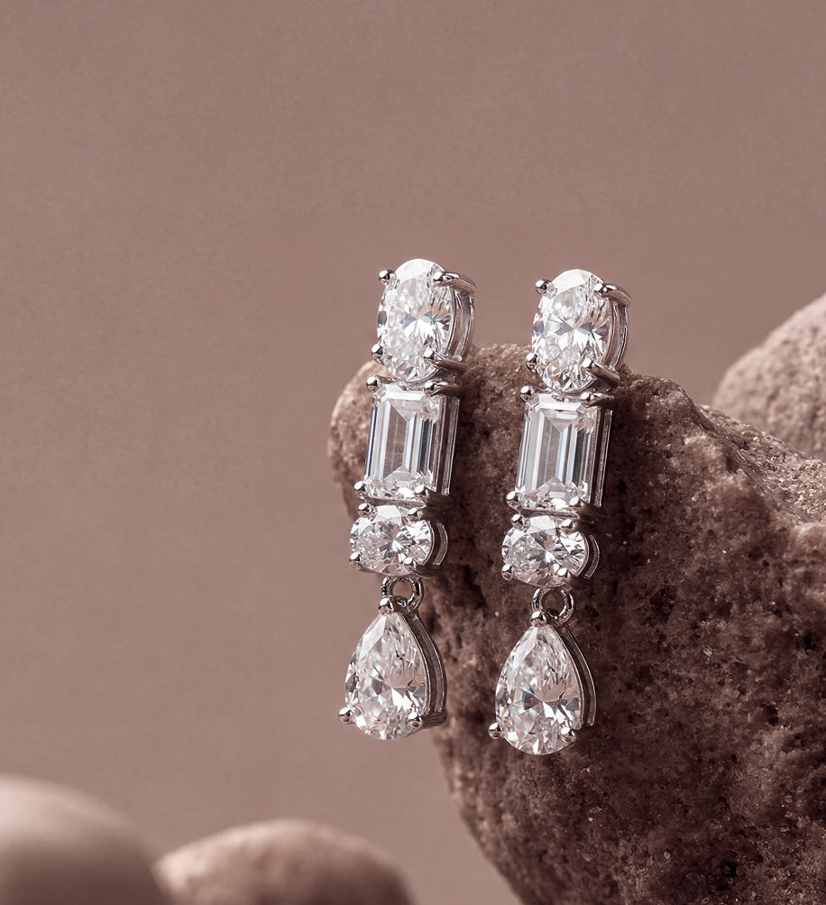 Luxury Crystal Drop Necklace Set