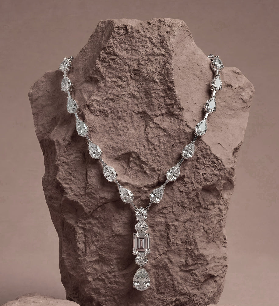 Luxury Crystal Drop Necklace Set