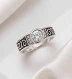 Classic Solitaire Crystal Ring