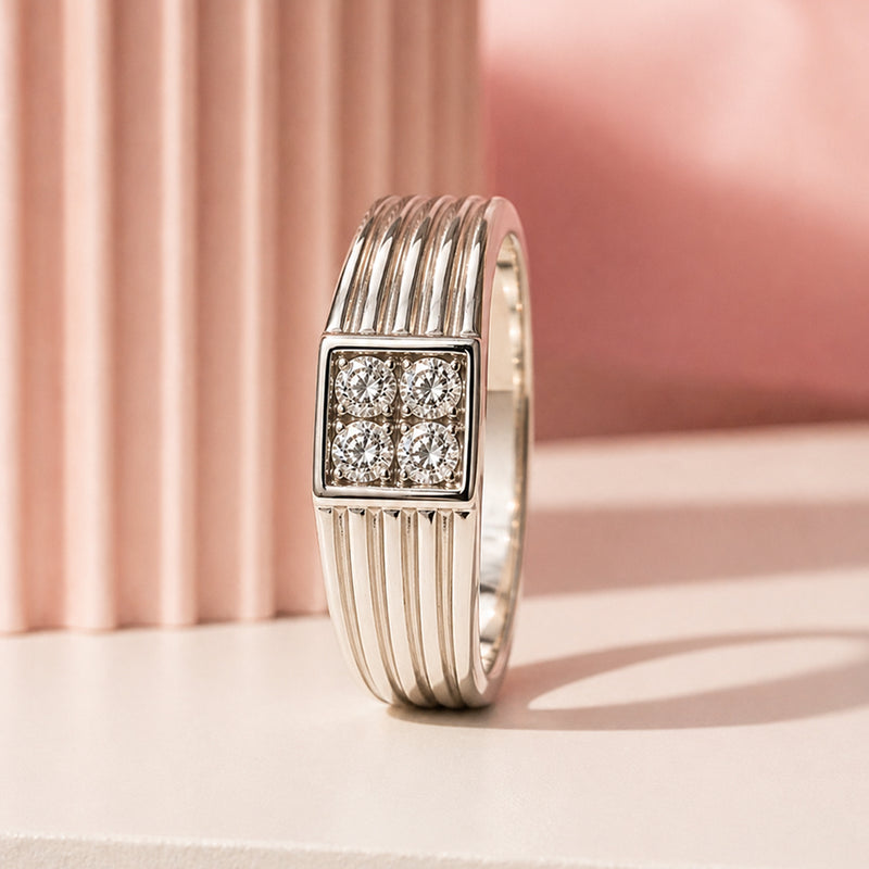Textured Silver Band Ring