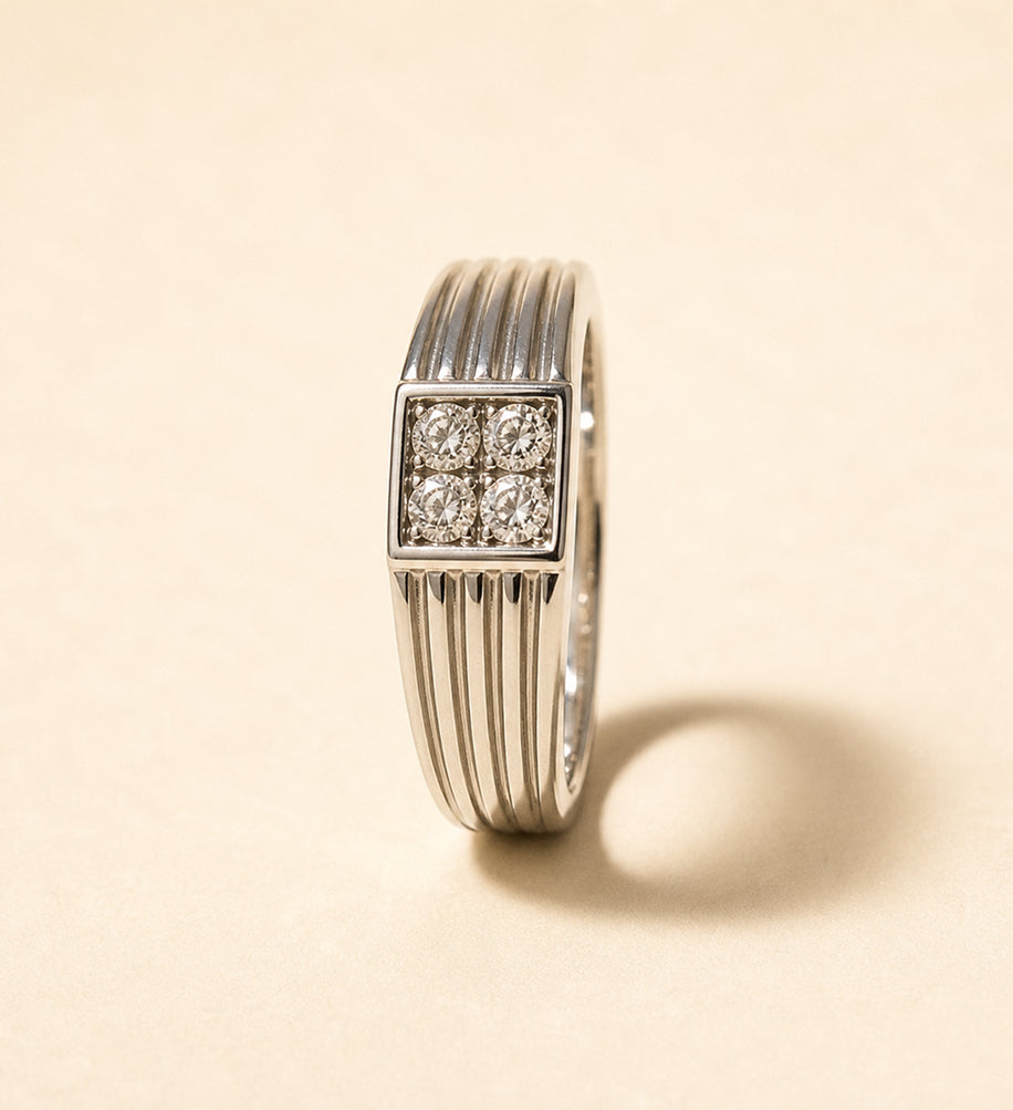 Textured Silver Band Ring