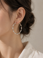 Twisted Silver Hoop Earrings