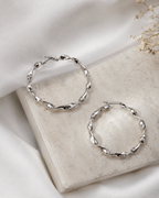 Twisted Silver Hoop Earrings