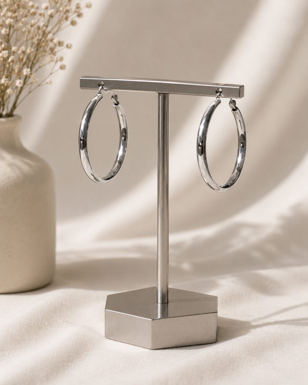 Classic Silver Hoop Earrings