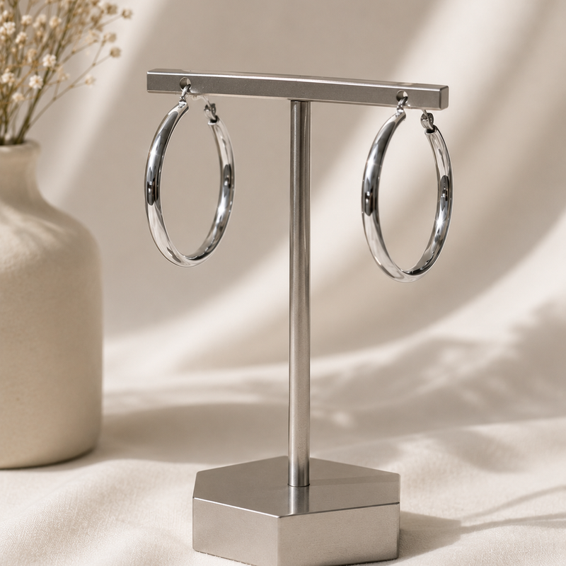 Classic Silver Hoop Earrings