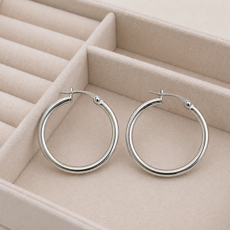 Minimal Silver Hoop Earrings