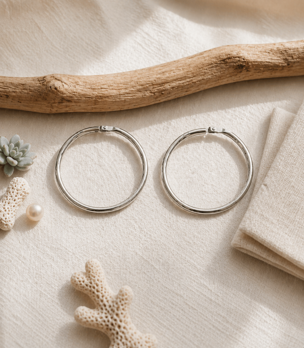 Minimal Silver Hoop Earrings