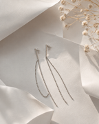 Silver Tassel Drop Earrings