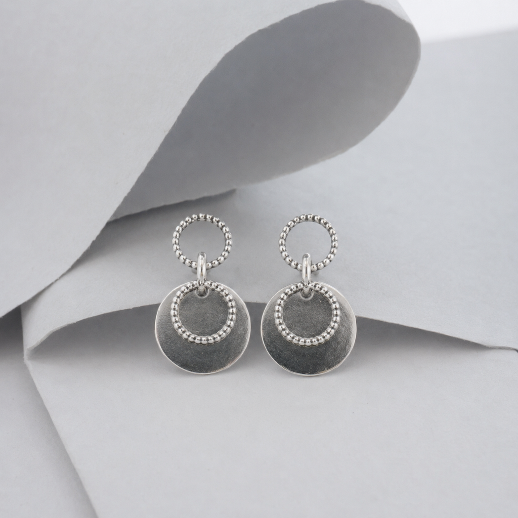 Double Circle Drop Earrings