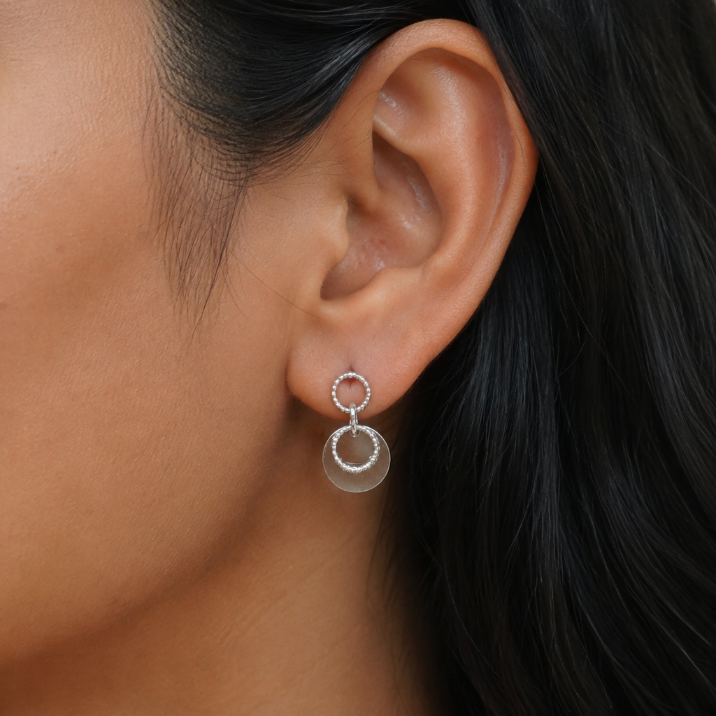 Double Circle Drop Earrings