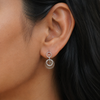 Double Circle Drop Earrings