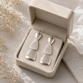 Silver Teardrop Dangle Earrings