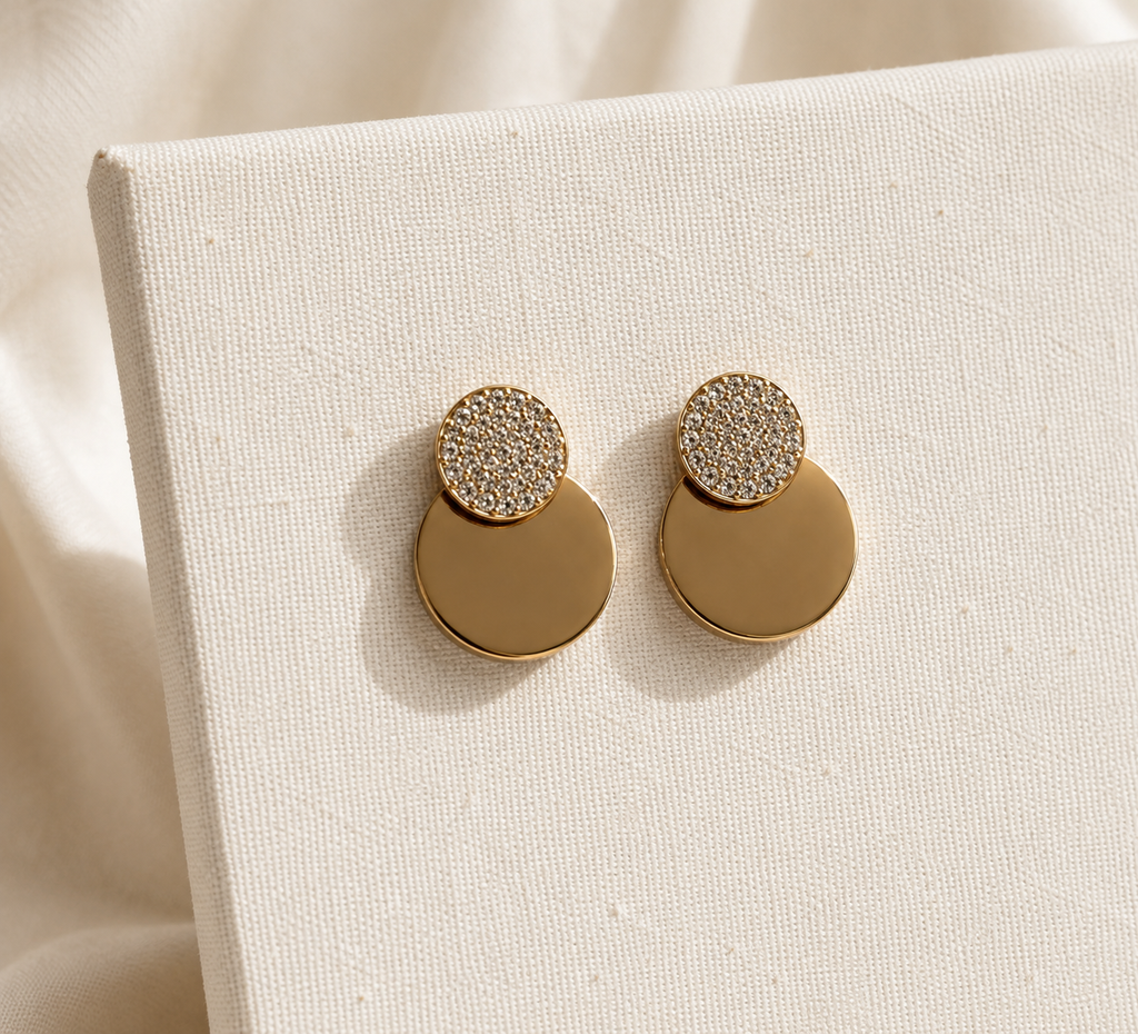 Crystal Circle Stud Earrings
