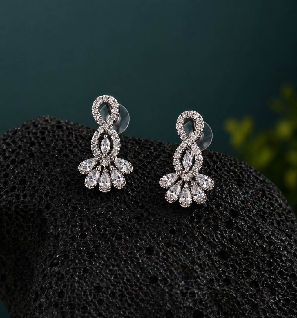 Crystal Floral Stud Earrings