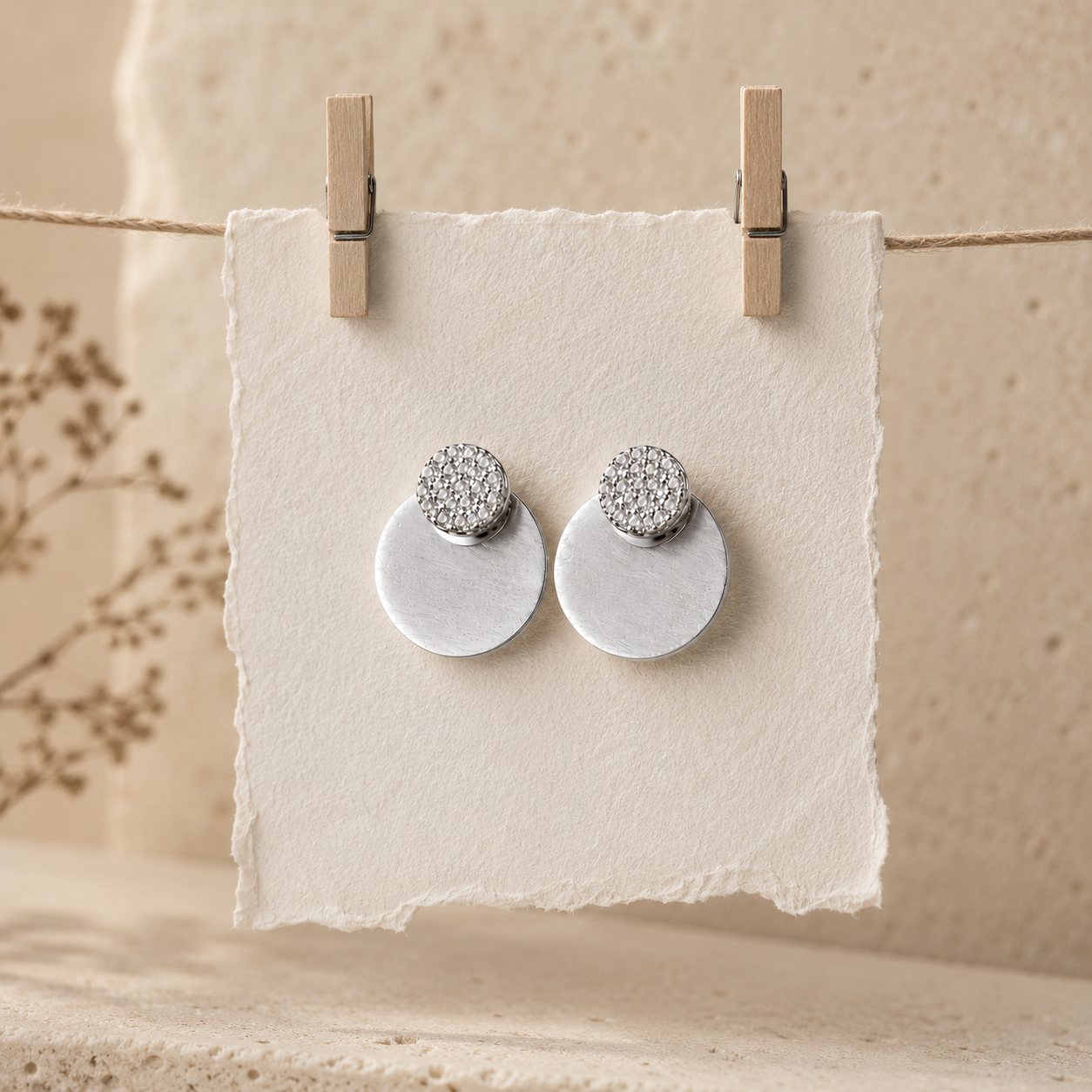 Crystal Teardrop Stud Earrings