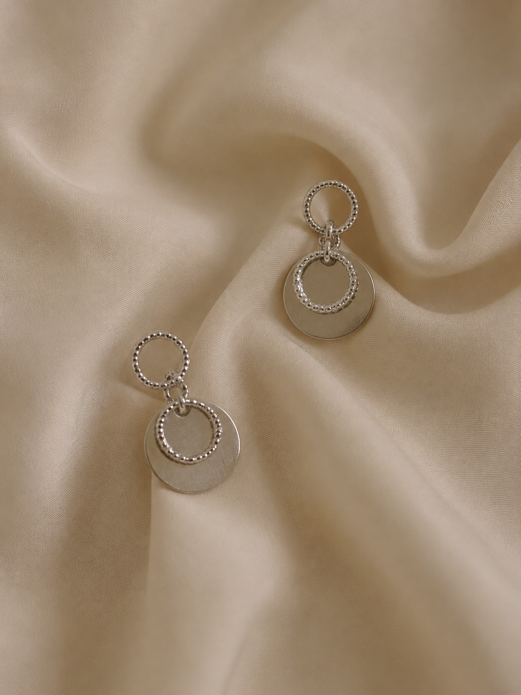 Double Circle Drop Earrings