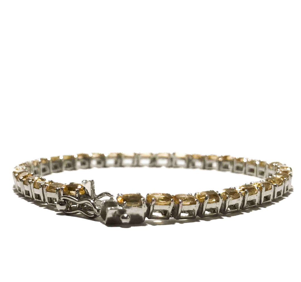 Sun Yellow Silver 925 Tennis Bracelet