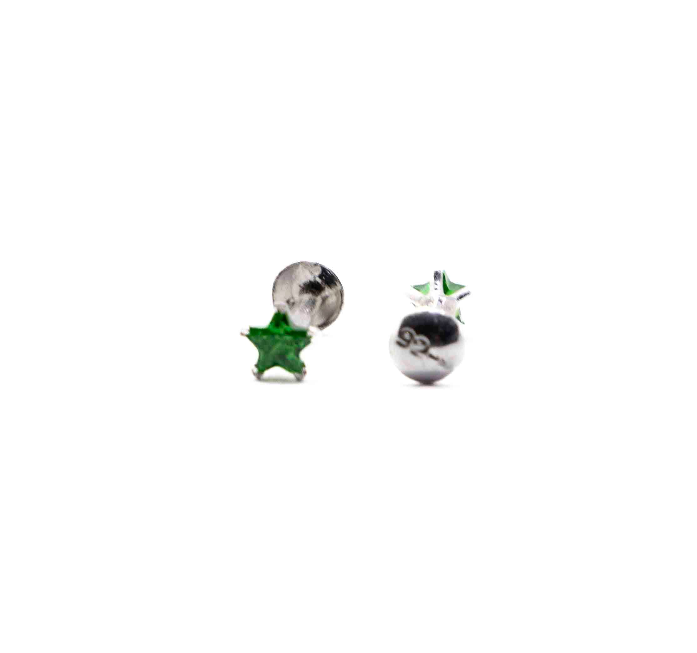 Green Star Silver 925 Studs