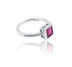 Red Square Silver 925 Ring
