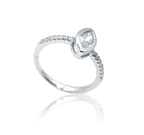 White Marquise Silver 925 Ring