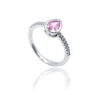 Pink Pear Silver 925 Ring