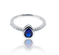 Royal Blue Pear Silver 925 Ring