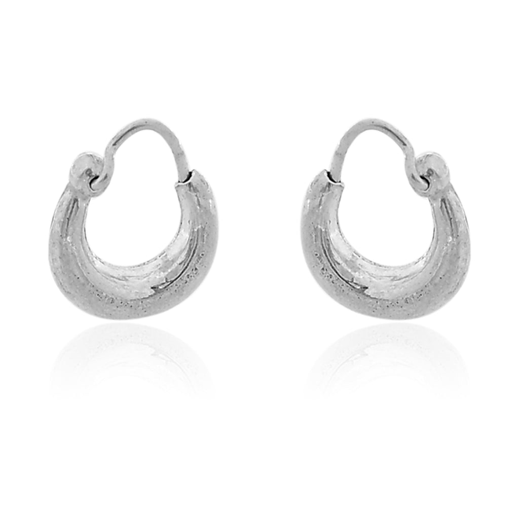 Silver Trendy Kaju Bali Earring for Men