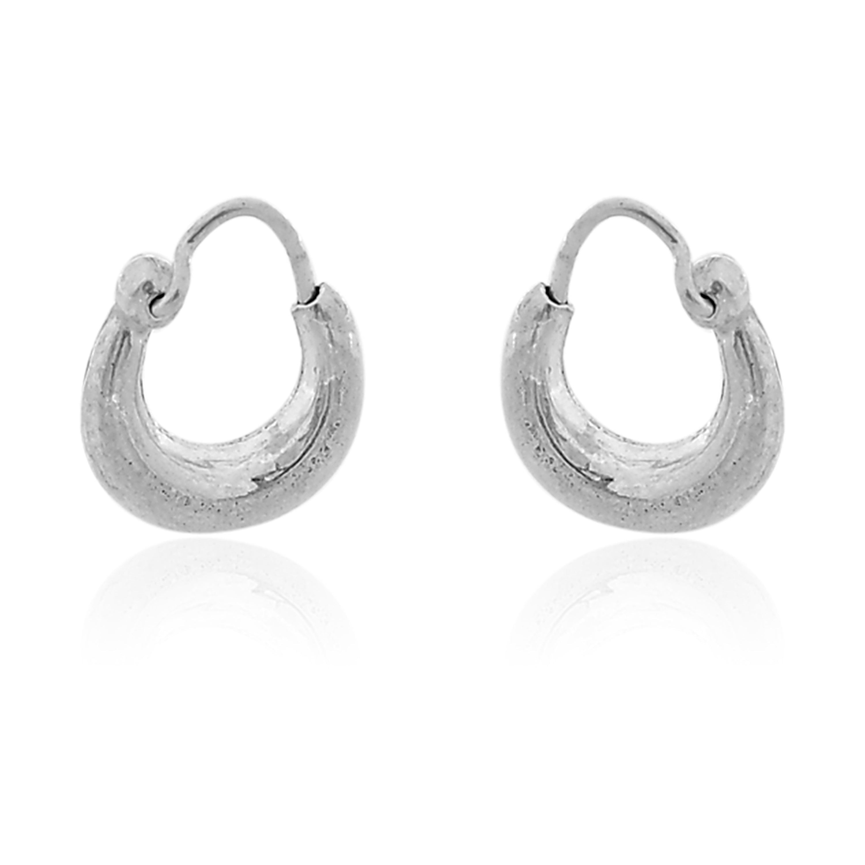 Silver Trendy Kaju Bali Earring for Men