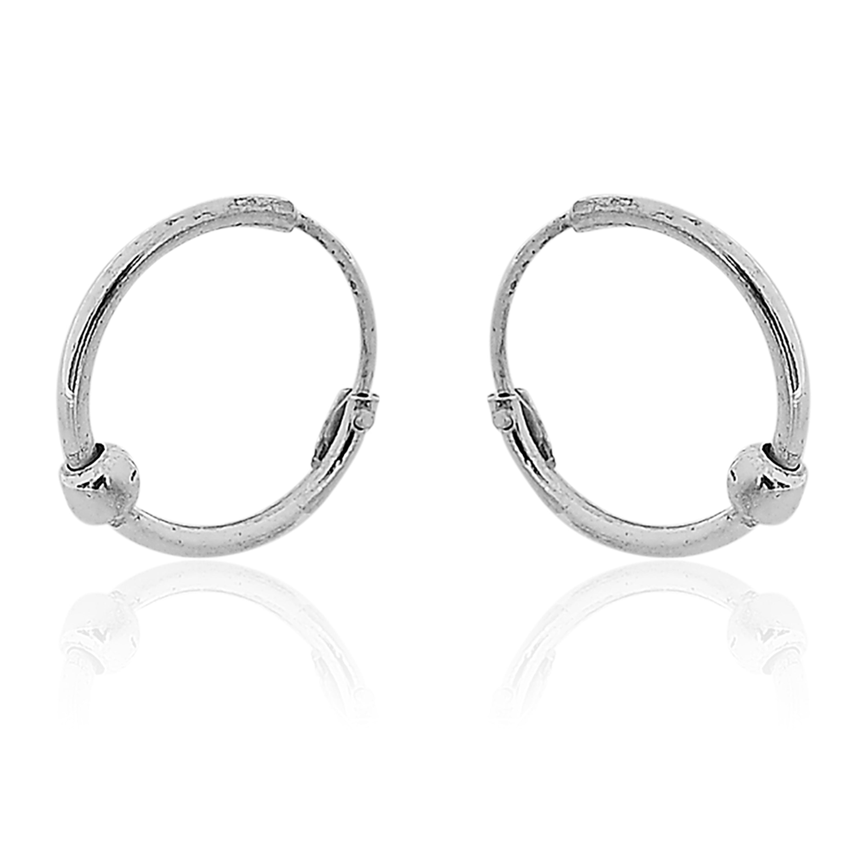 Silver Pipe Bali Pair For Men And Women Earring