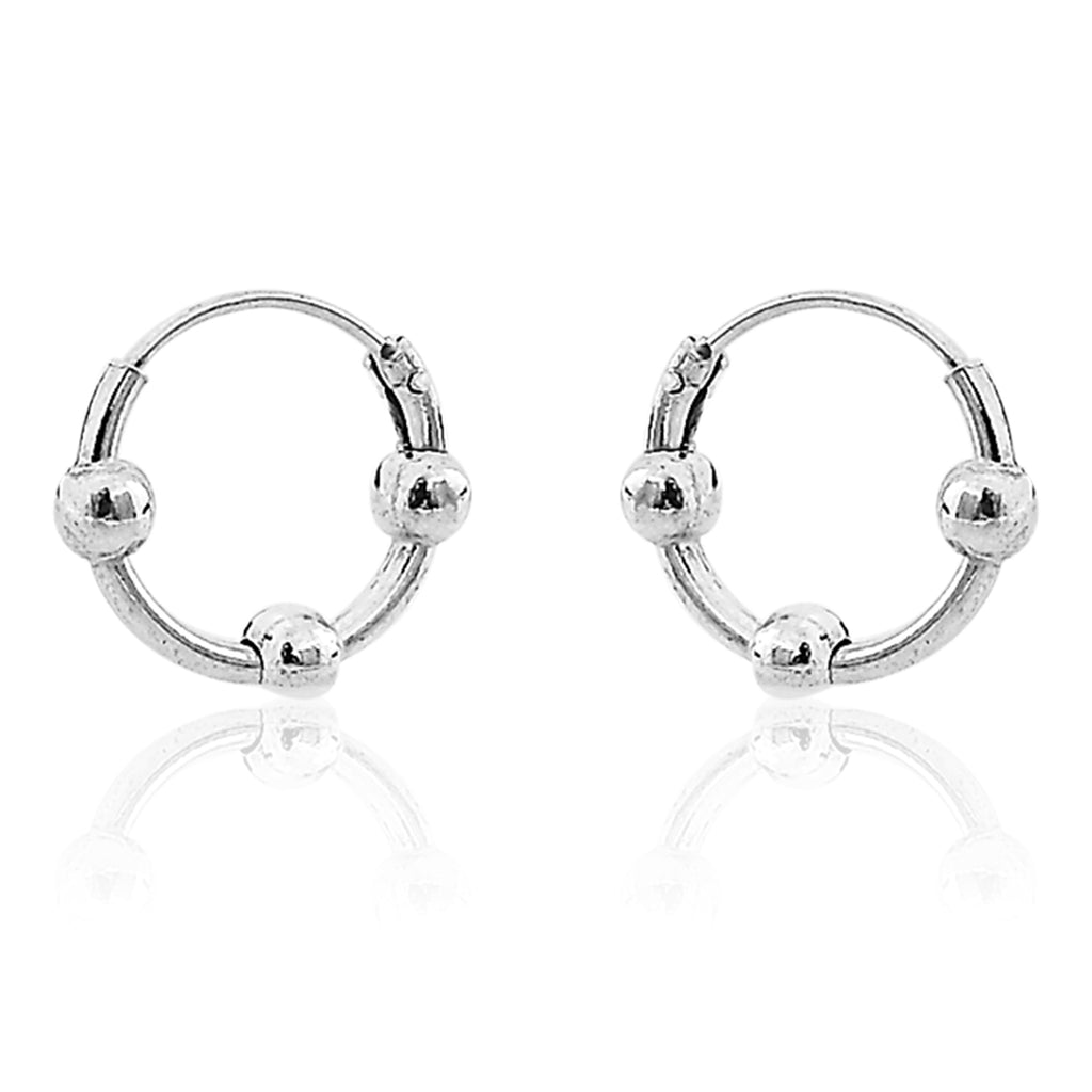 Jewellery Pair Of Silver Stainless Steel Small Hoop Earring For Men & Boys