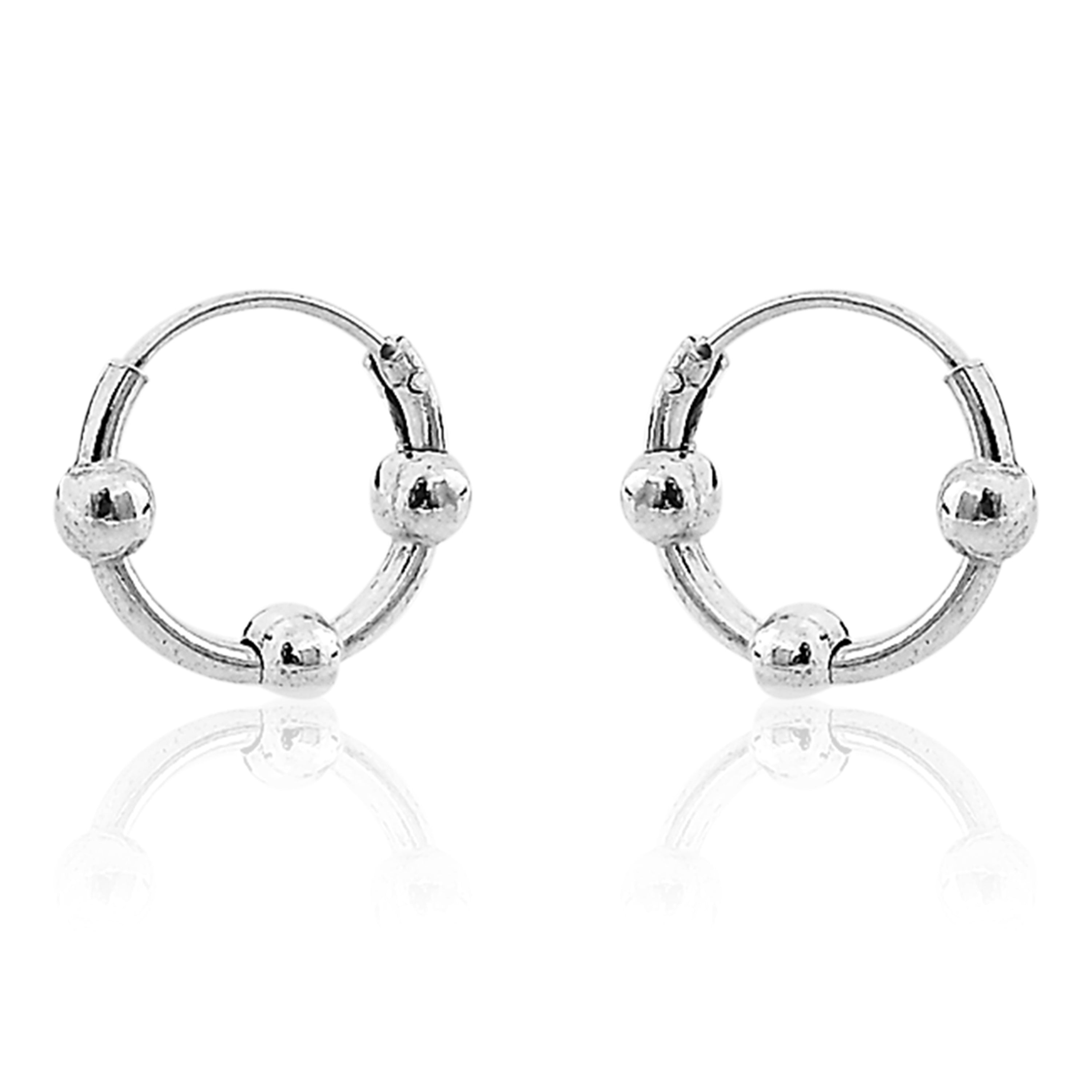 Jewellery Pair Of Silver Stainless Steel Small Hoop Earring For Men & Boys