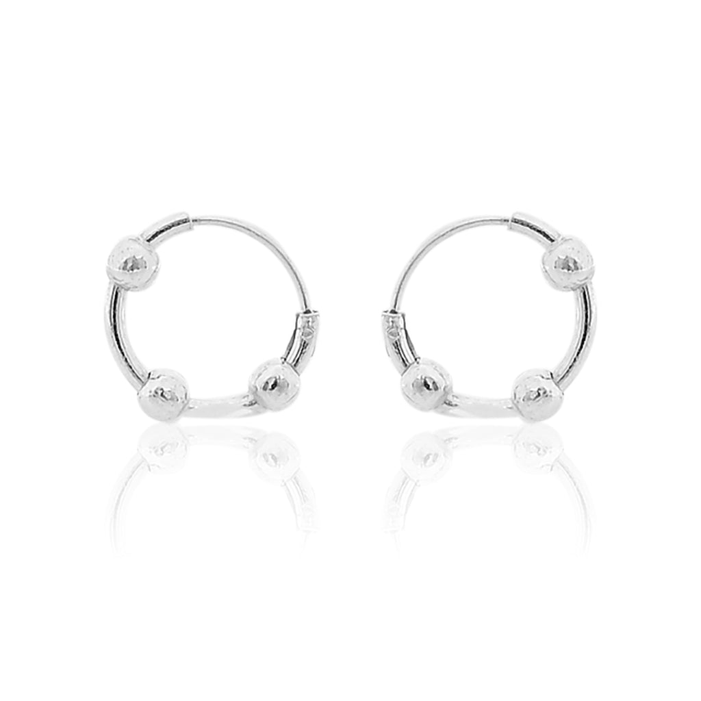 Jewellery Pair Of Silver Stainless Steel Small Hoop Earring For Men & Boys