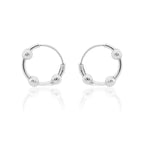 Jewellery Pair Of Silver Stainless Steel Small Hoop Earring For Men & Boys