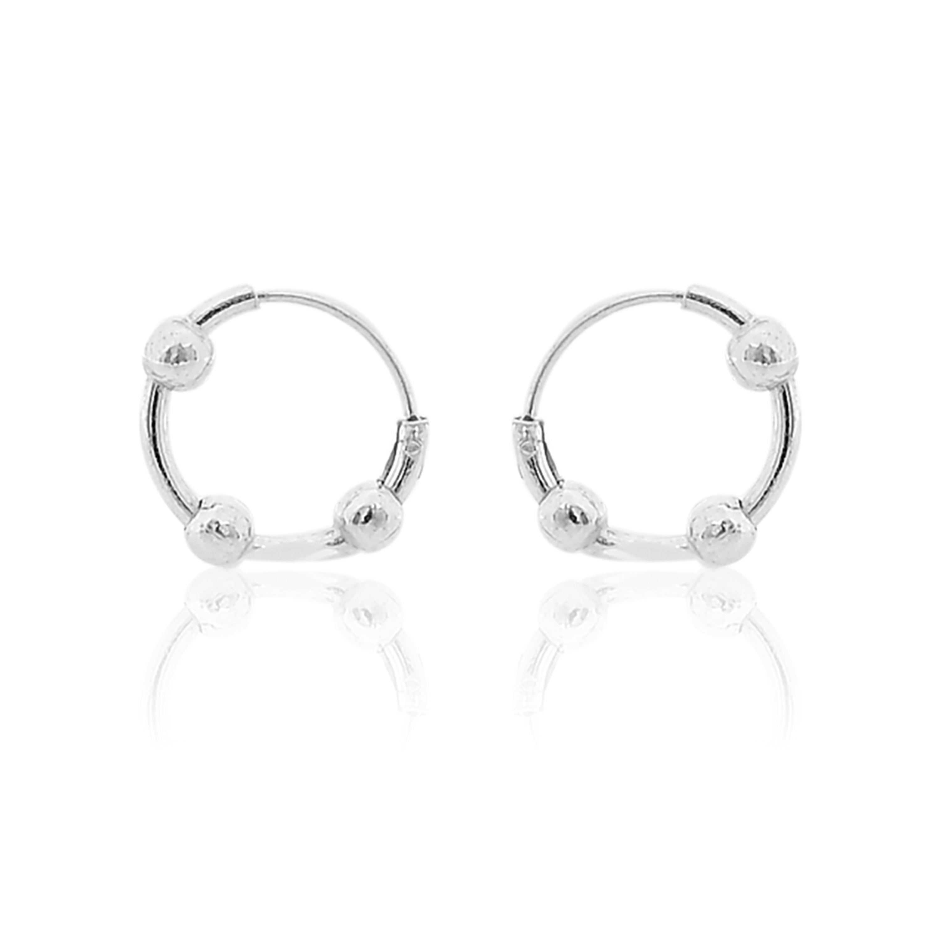 Jewellery Pair Of Silver Stainless Steel Small Hoop Earring For Men & Boys