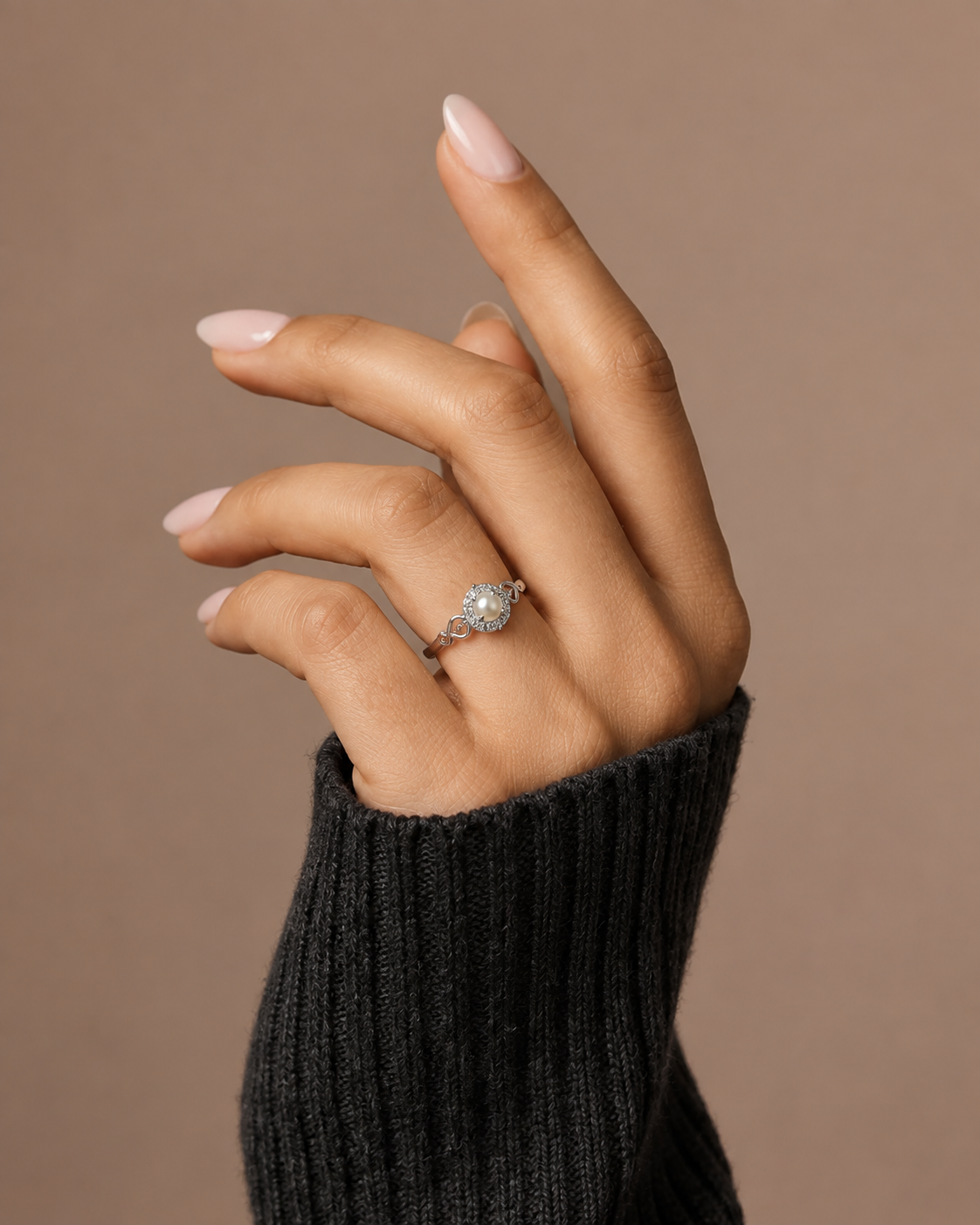 Floral Crystal Statement Ring