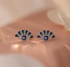 Blue Evil Eye Drop Earrings