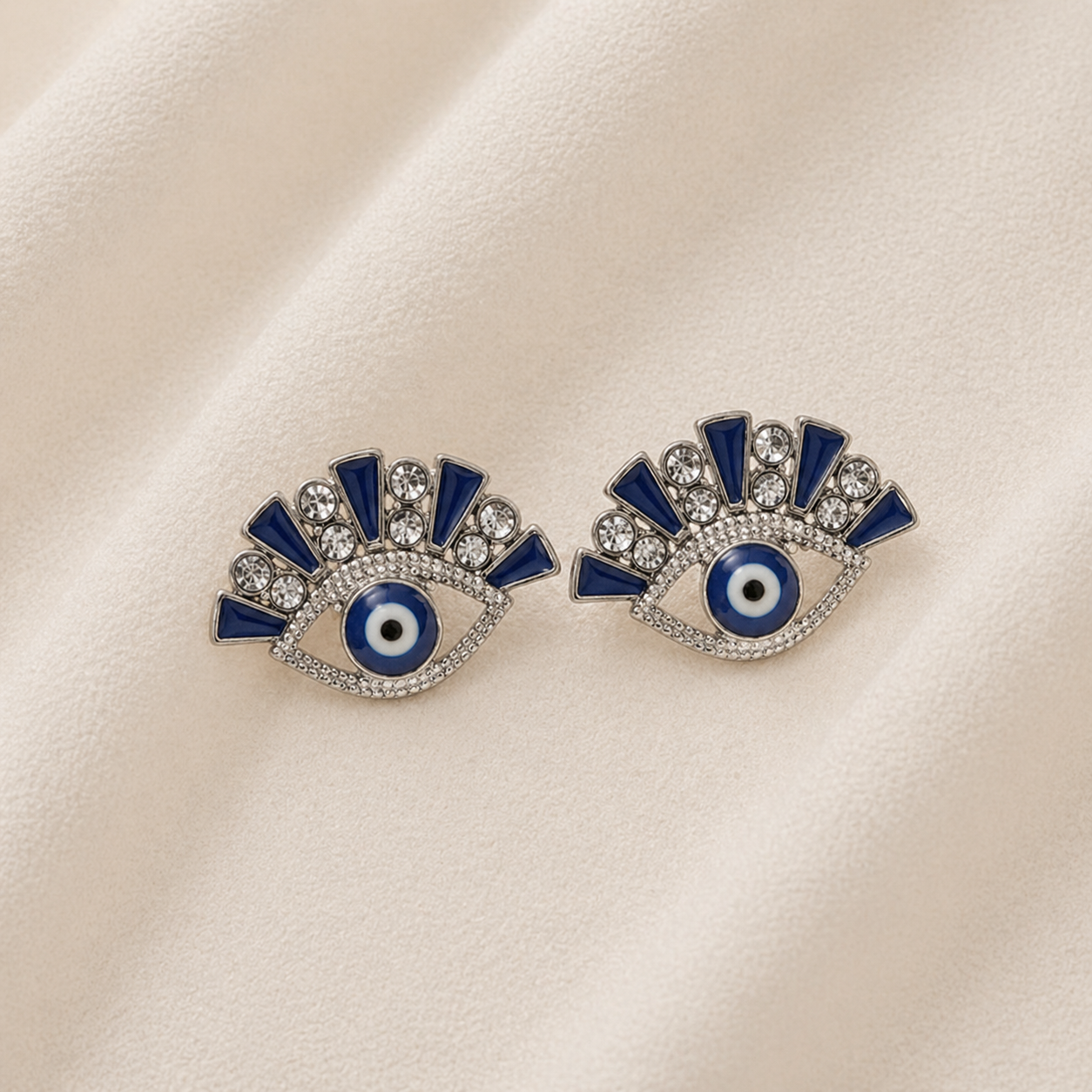 Blue Evil Eye Drop Earrings