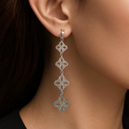 Floral Crystal Drop Earrings
